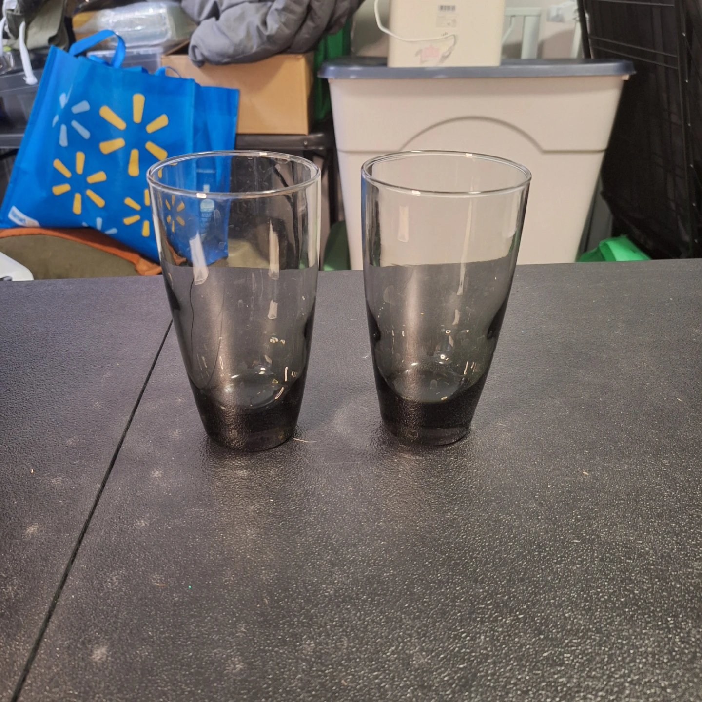 Set of 5 Grey Tinted Tumbler Glasses