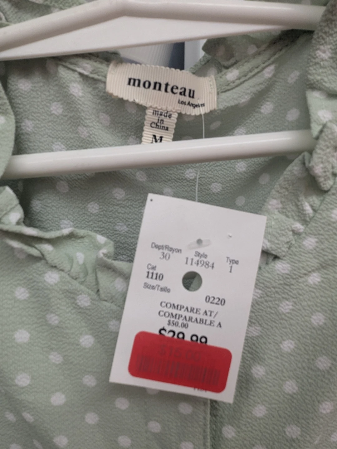 Monteau Women's Polka Dot Dress Size M - photo 3