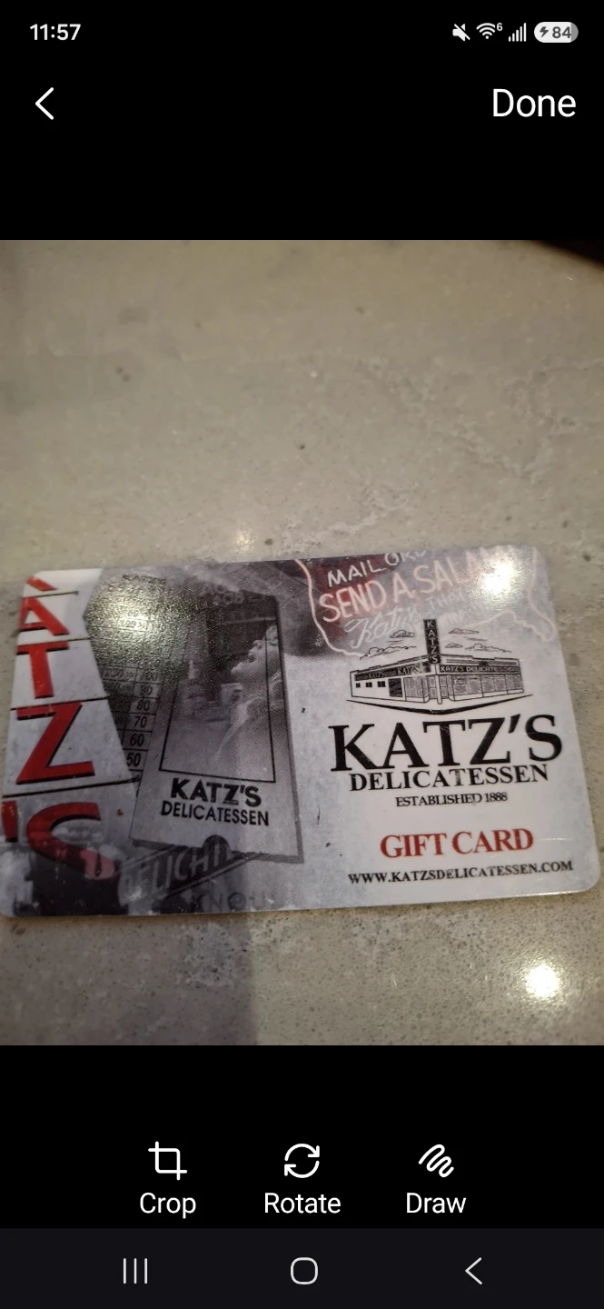 Katz's Delicatessen Gift Card