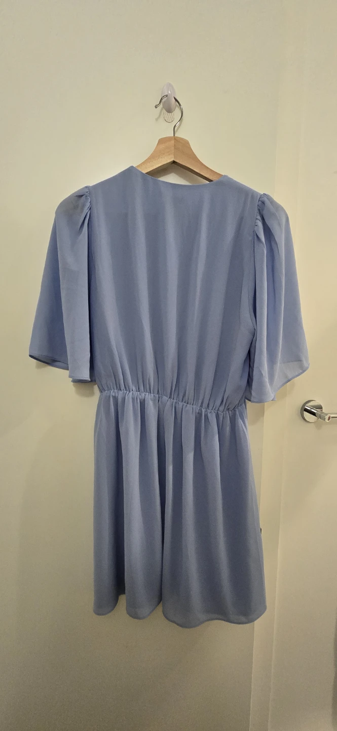 H&M Light Blue Flutter Sleeve Dress Size US S/M