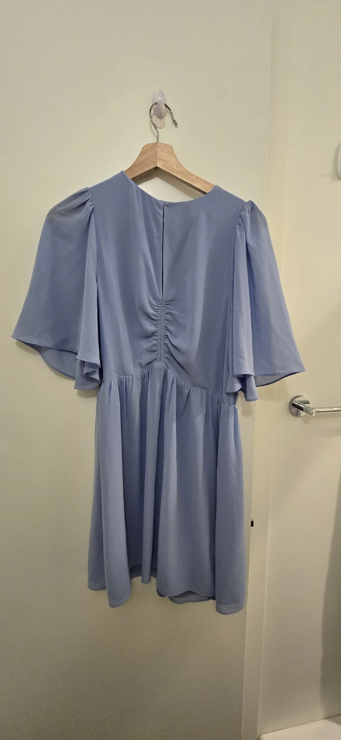 H&M Light Blue Flutter Sleeve Dress Size US S/M - photo 2