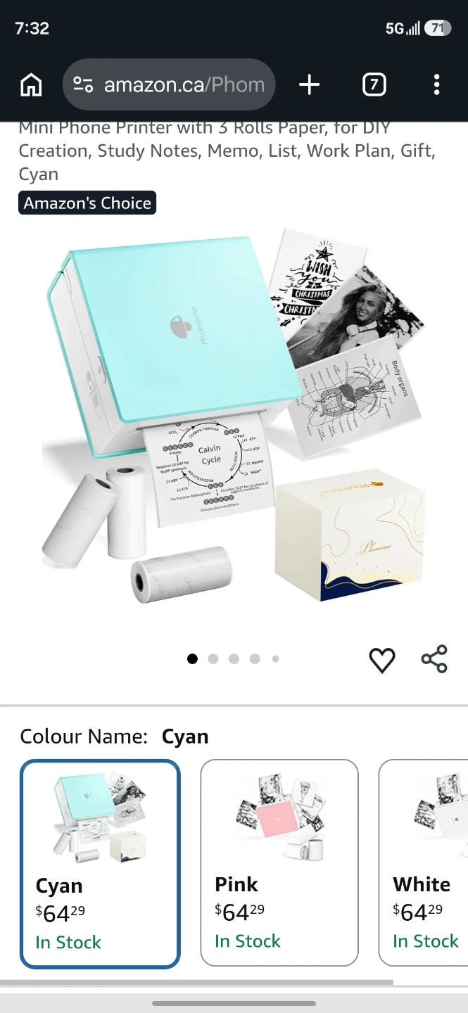 Phomemo Mini Pocket Printer Cyan - photo 4