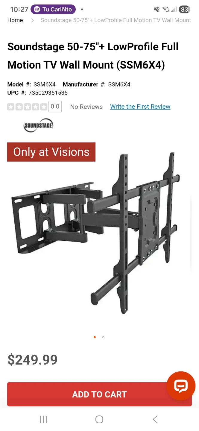Soundstage 50"-75"+ LowProfile Full Motion TV Wall Mount - photo 2
