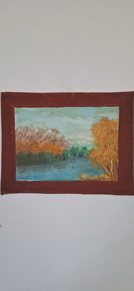 Framed Landscape Oil Painting