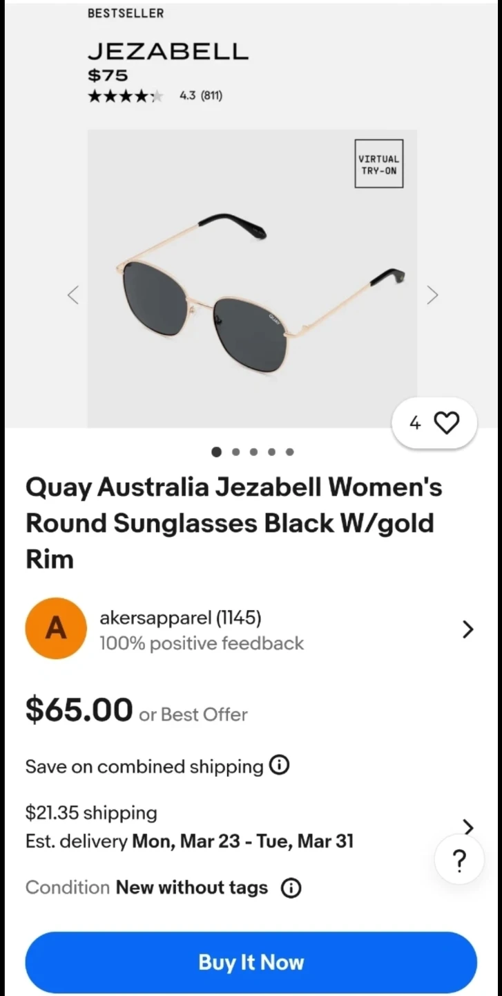 Quay Australia Jezabell Round Sunglasses ⚽