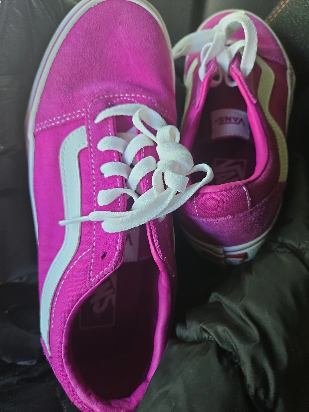 Vans Pink Suede and Canvas Low Top Sneakers