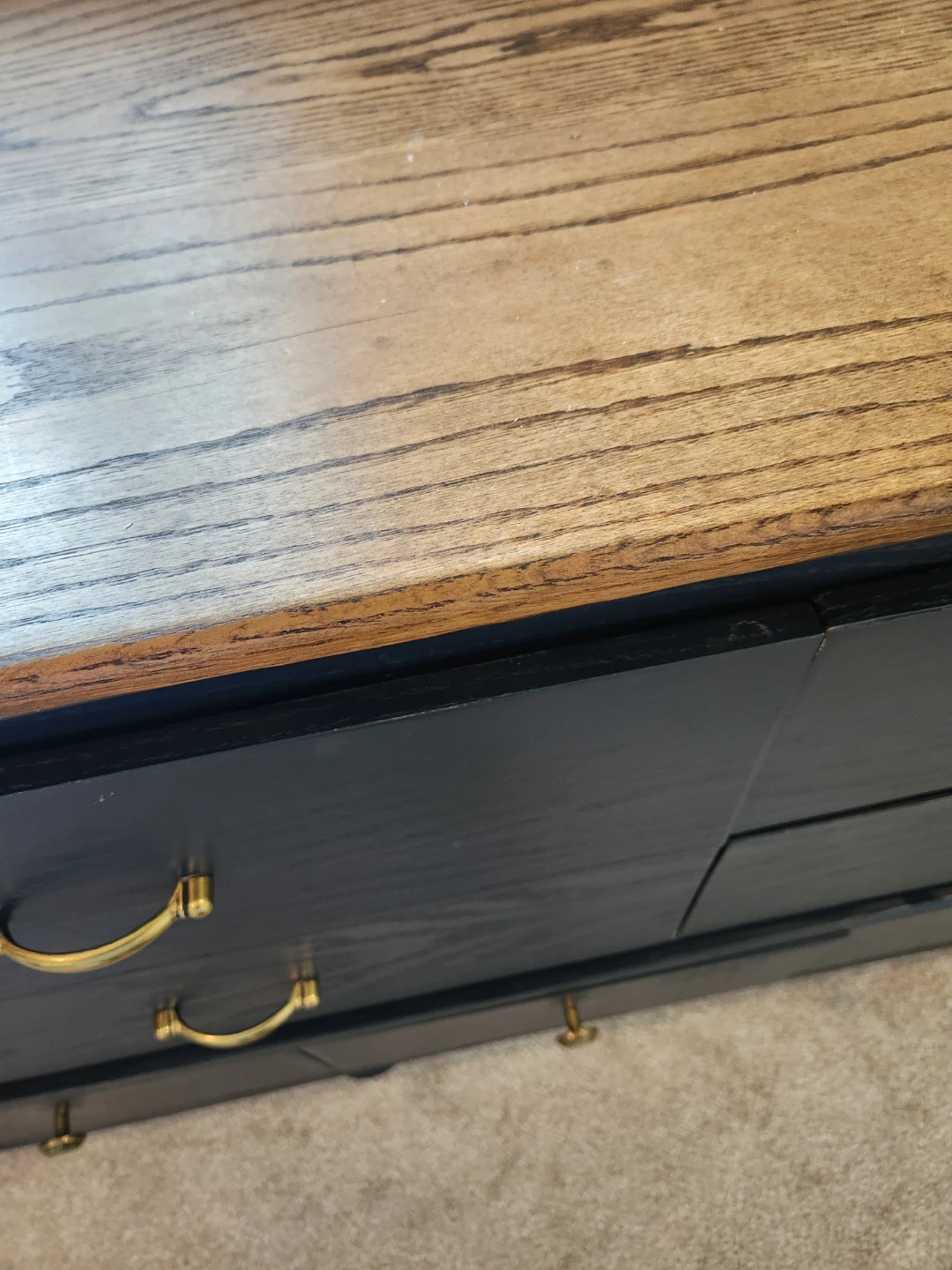 Dark Blue Dresser with Wood Top - photo 2