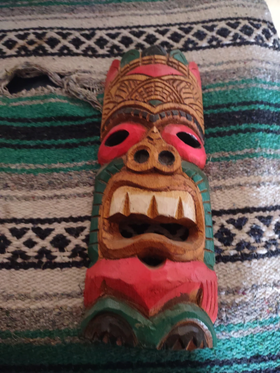 Carved Wooden Tiki Mask - photo 2