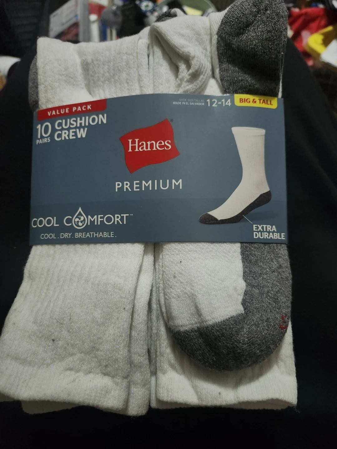Hanes Premium Cool Comfort 10 Pairs Cushion Crew Socks Big