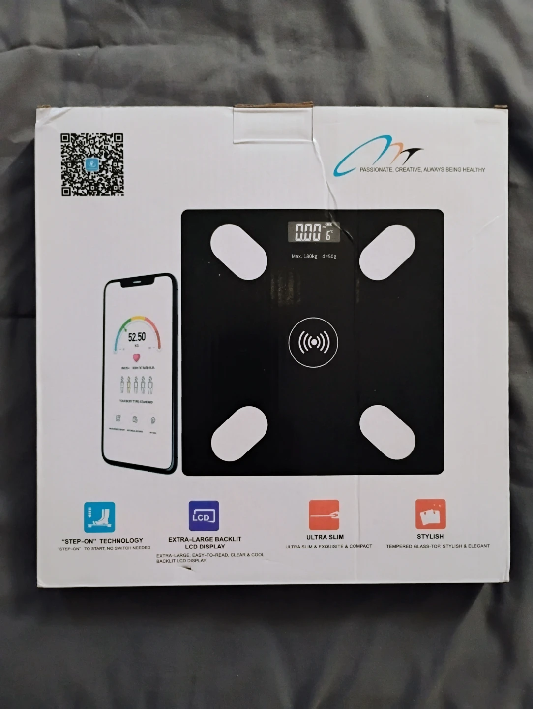 Black Ultra Slim Bathroom Scale - photo 2