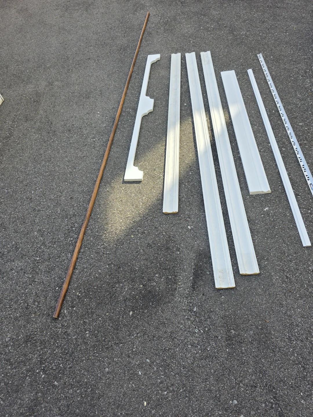Assorted White Trim Pieces and Wooden Dowel - photo 2