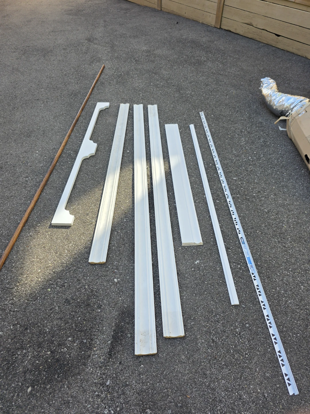 Assorted White Trim Pieces and Wooden Dowel - photo 3
