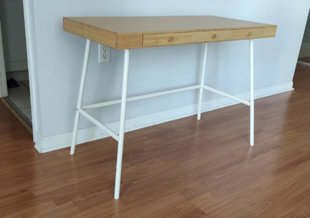 Bamboo desk with three drawers - photo 3
