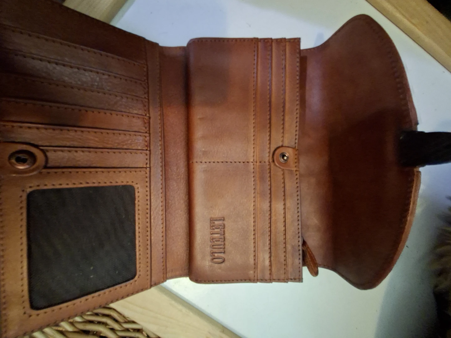 LEFULO Brown Leather Wallet - photo 2