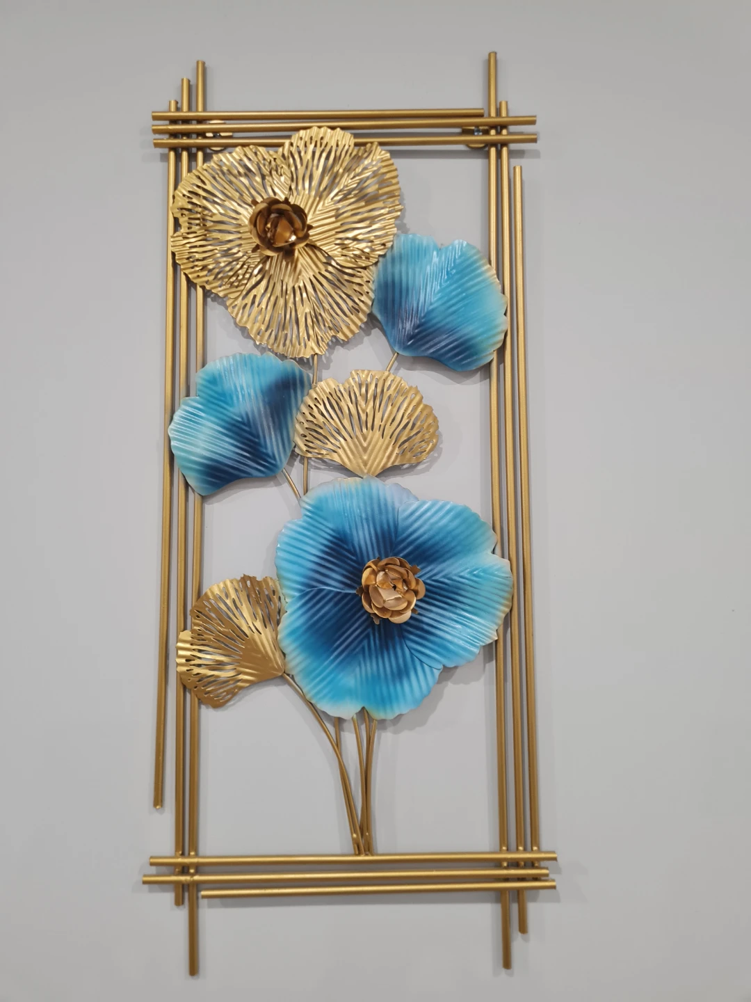 GOLD METAL WALL ART - PAIR