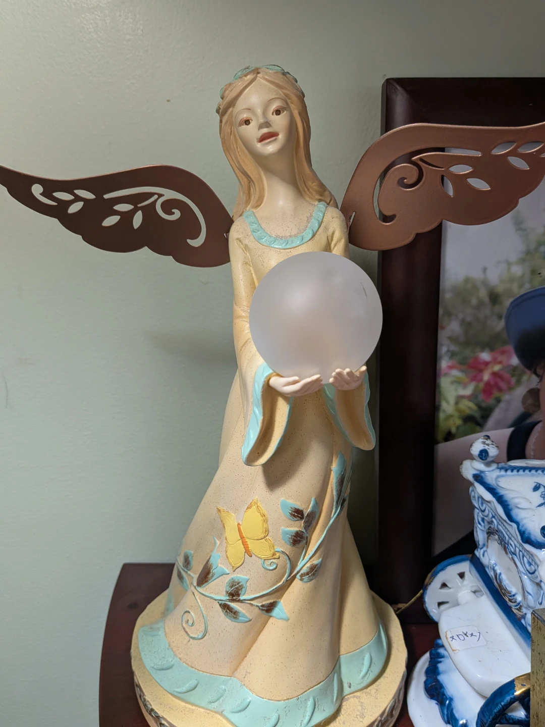 Angel Figurine with Frosted Orb