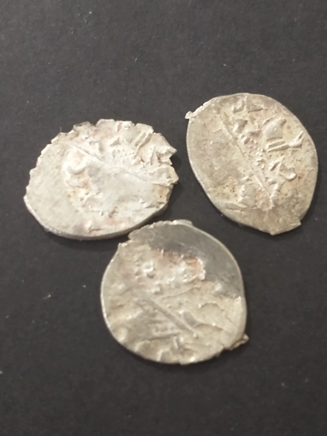 Amazing! Lot 2 - 3 Medieval Russian silver kopeks Wire Coins
