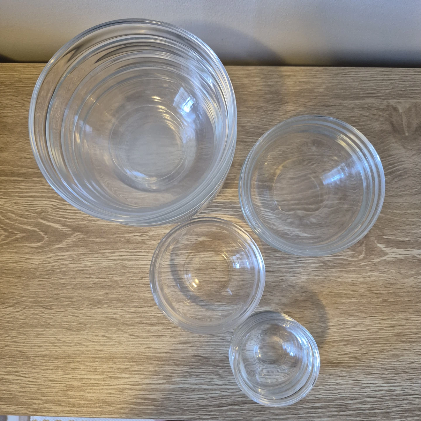 Various Sizes of Stackable Glass Prep Bowls