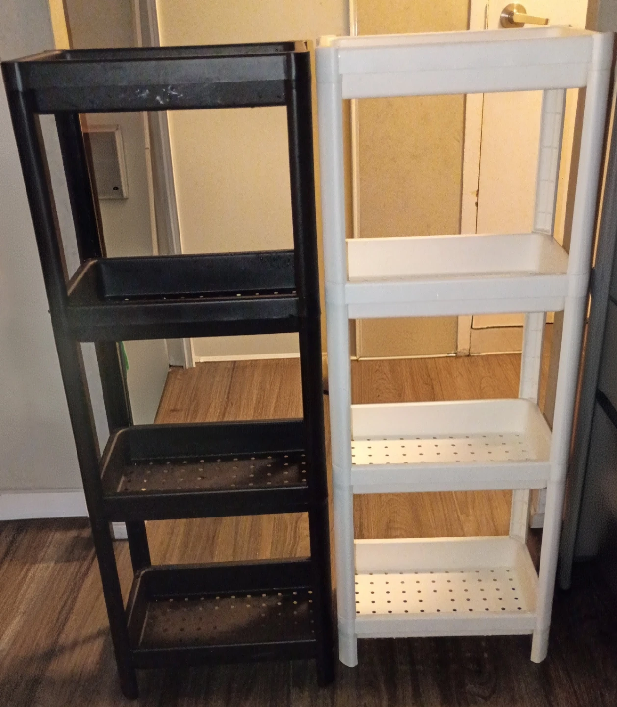 Two 4-Tier Storage Shelving Units - Black and White - photo 2