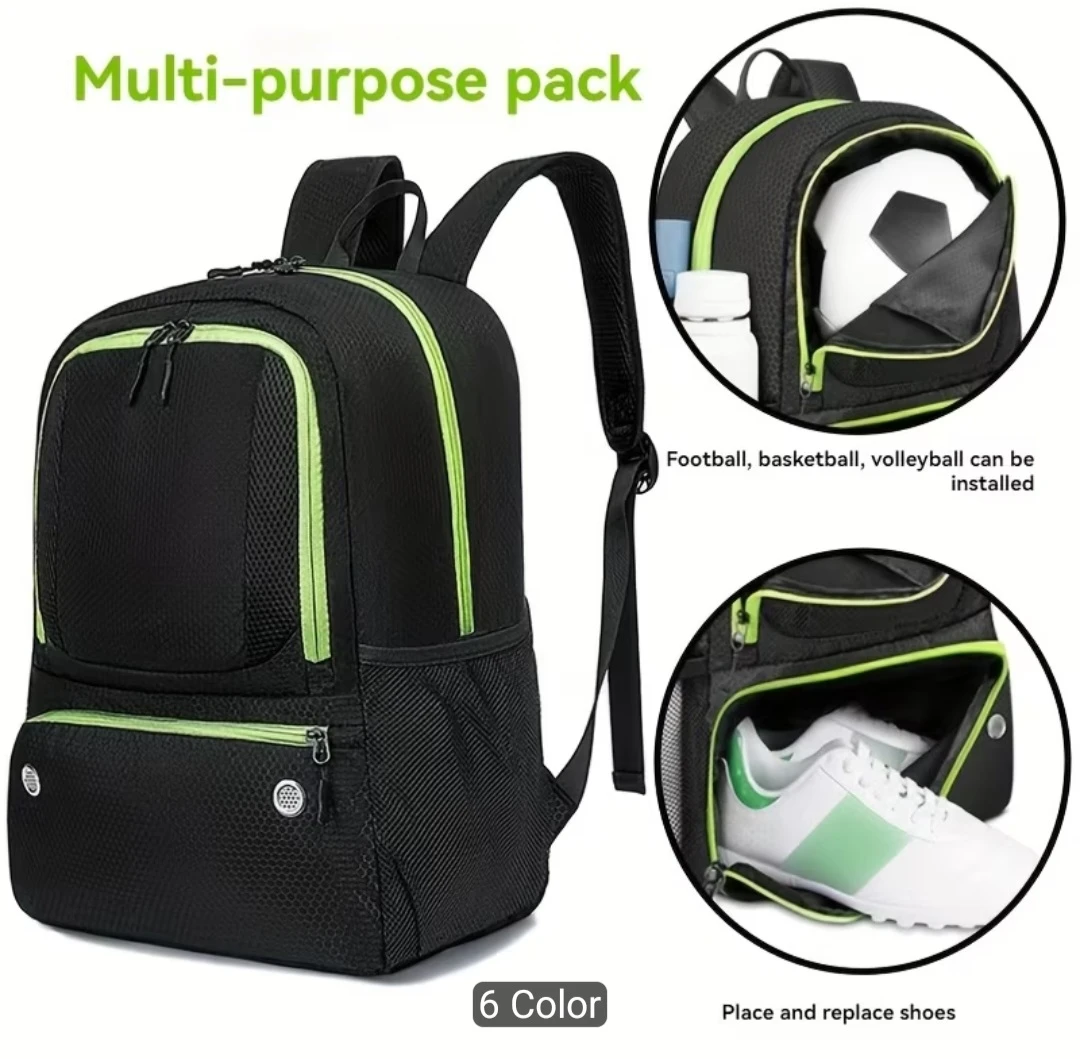 Black Multi-purpose Sports Backpack