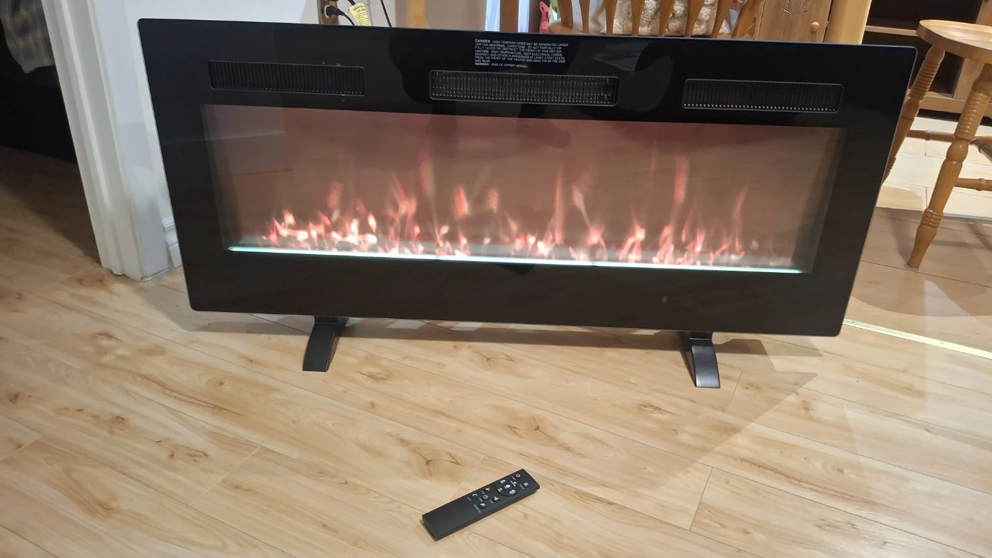 Black Electric Fireplace heater with Remote
