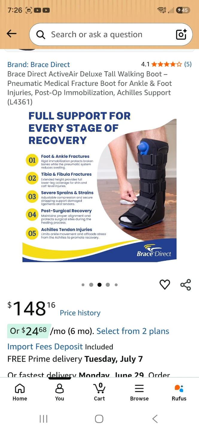 Tall Walking Boot and crutches (adjustable) - photo 3