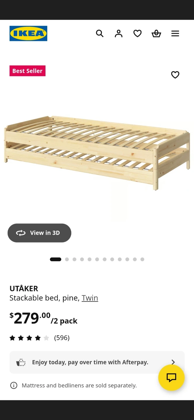 Wooden Slat Bed Frame from ikea double and stackable - photo 4