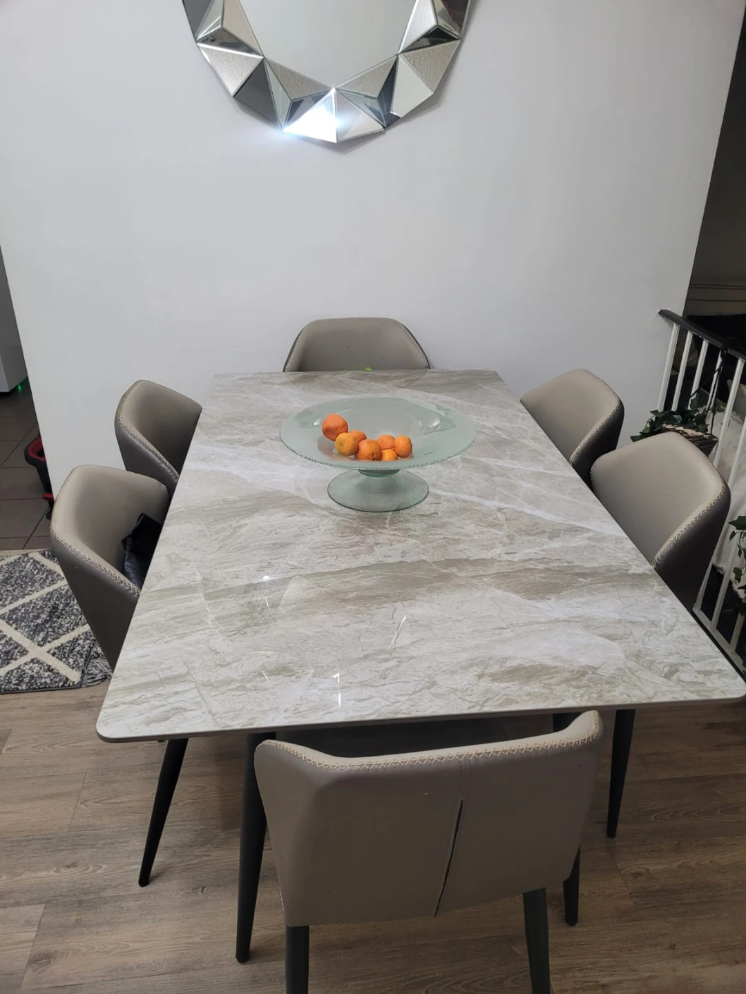 Modern Marble Dining Table and Chairs Set