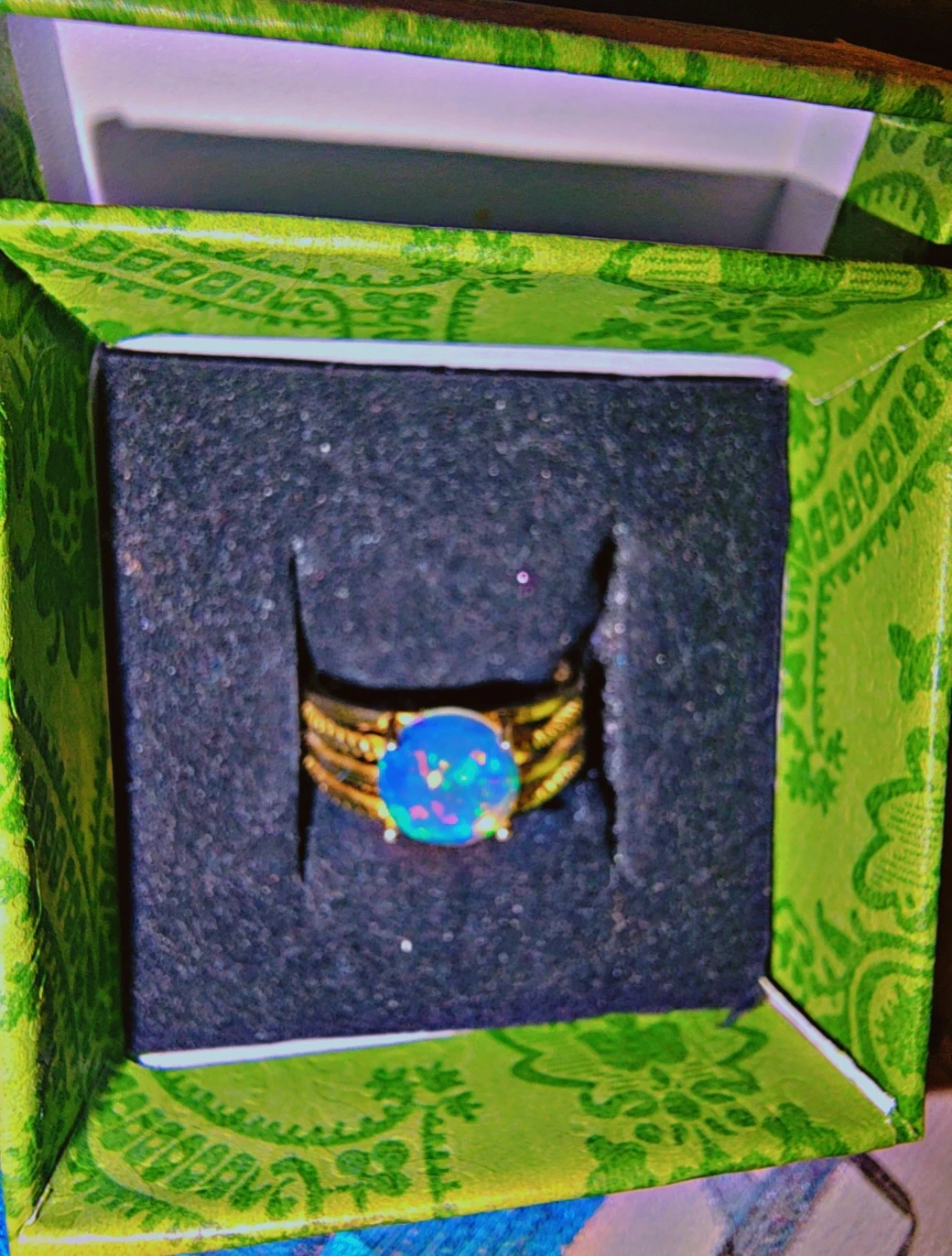 Opal Ring S925 silver setting with gold plating