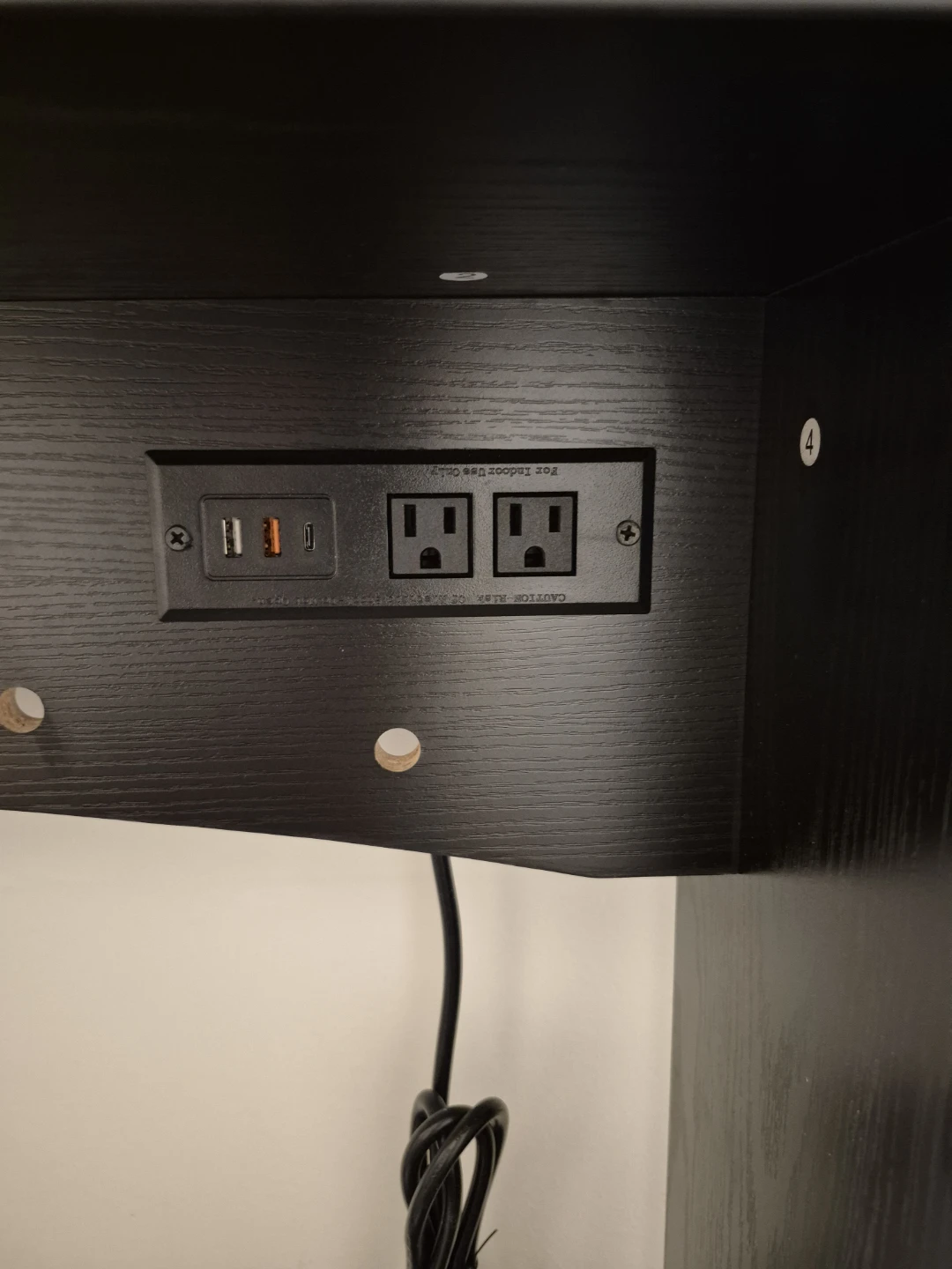 Black Console Table with Built-in Power - photo 3