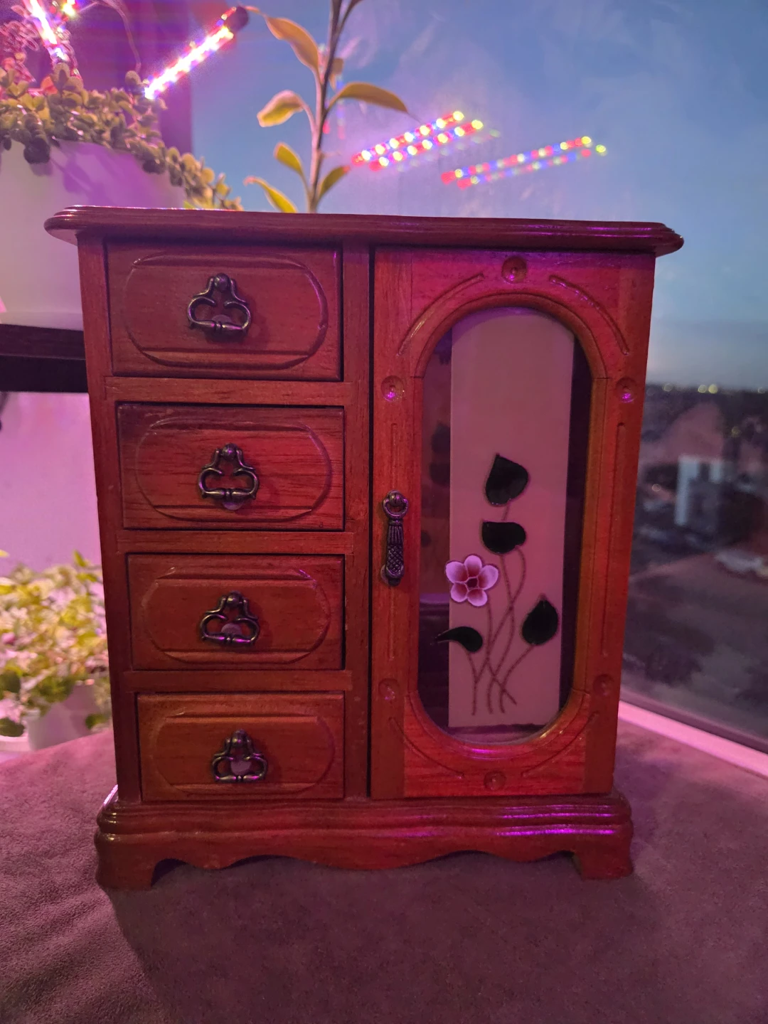 Wooden Jewellery Box with Drawers