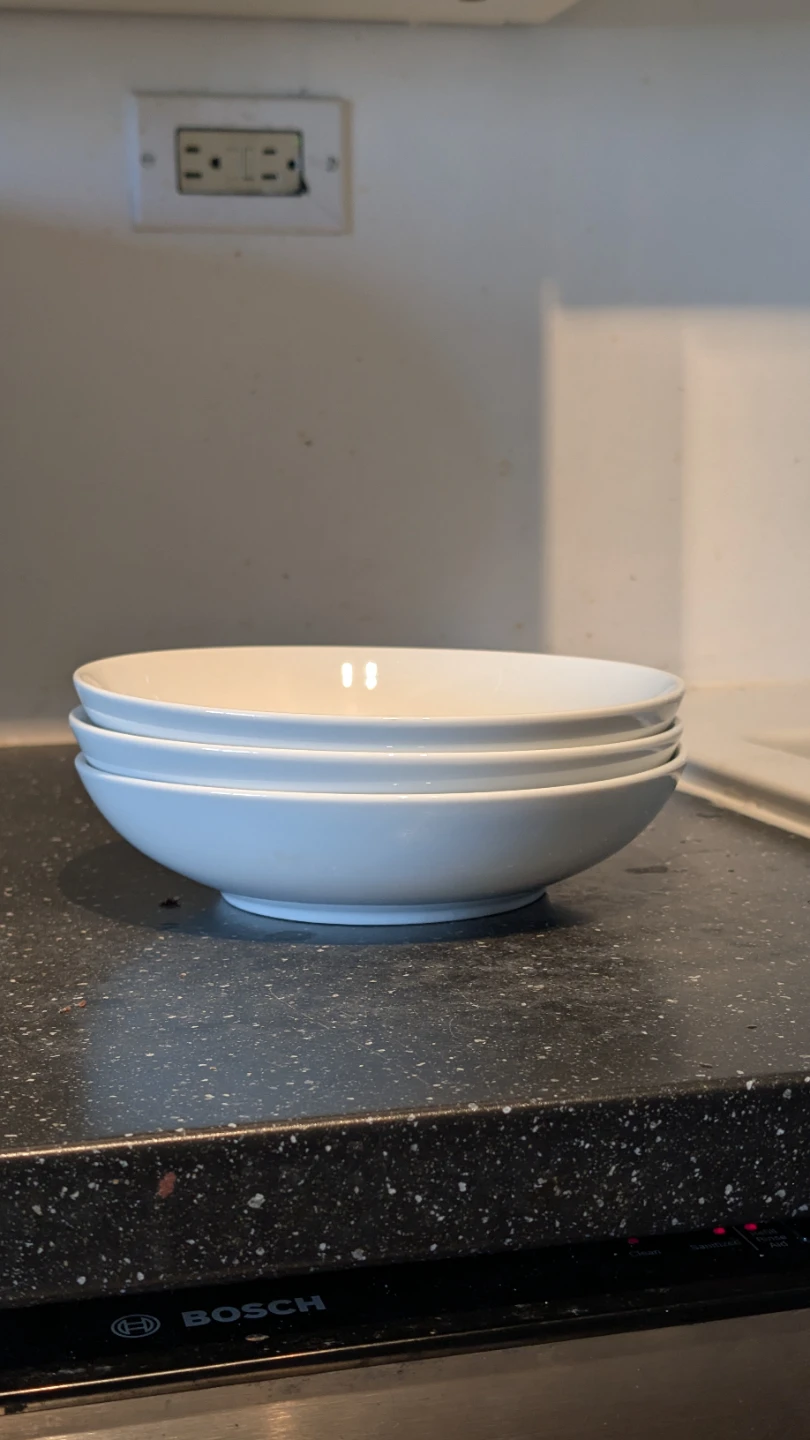 Set of 3 White Ceramic Bowls - photo 2