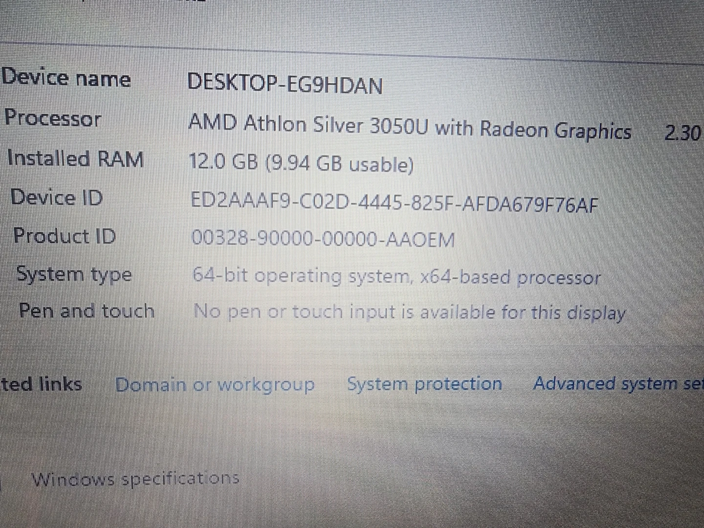 HP Laptop 15-gw0xxx AMD Athlon Silver 12GB RAM 500GB HDD - photo 3
