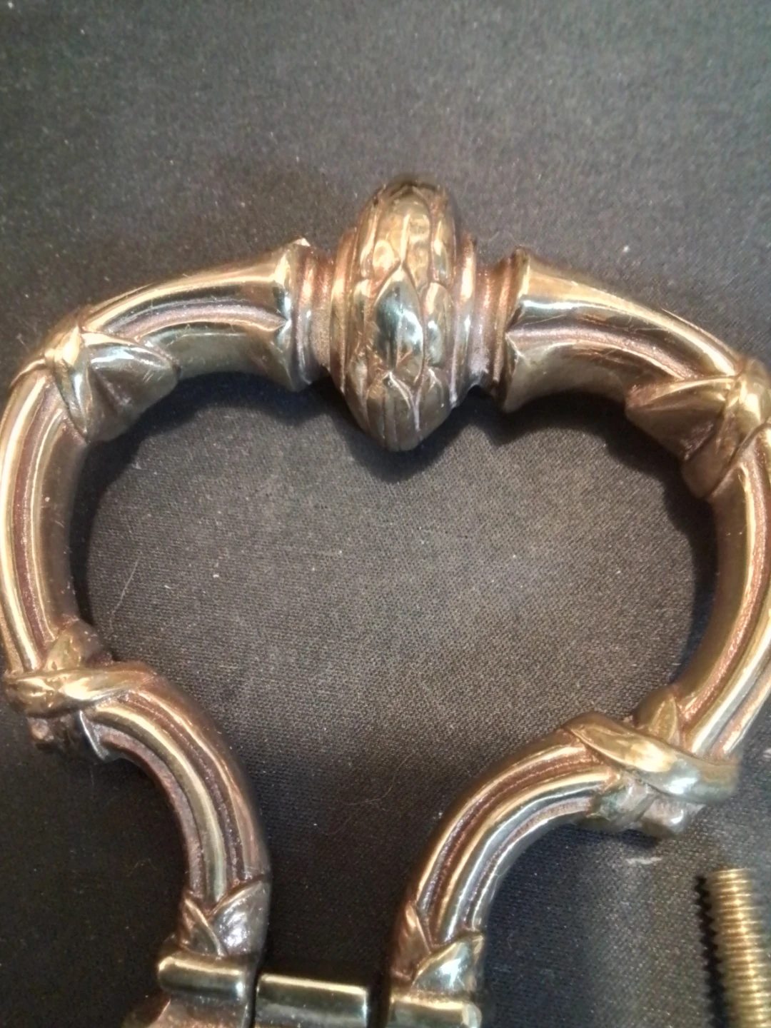 Ornate Antique Brass Neo-Classical Door Knocker & Knob - photo 3