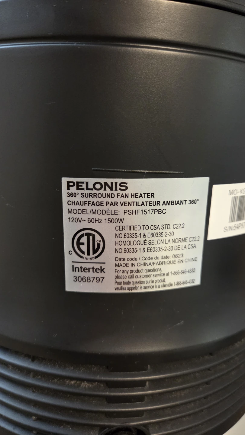 Pelonis 360 Degree Surround Electric Fan Heater 1500W - photo 2