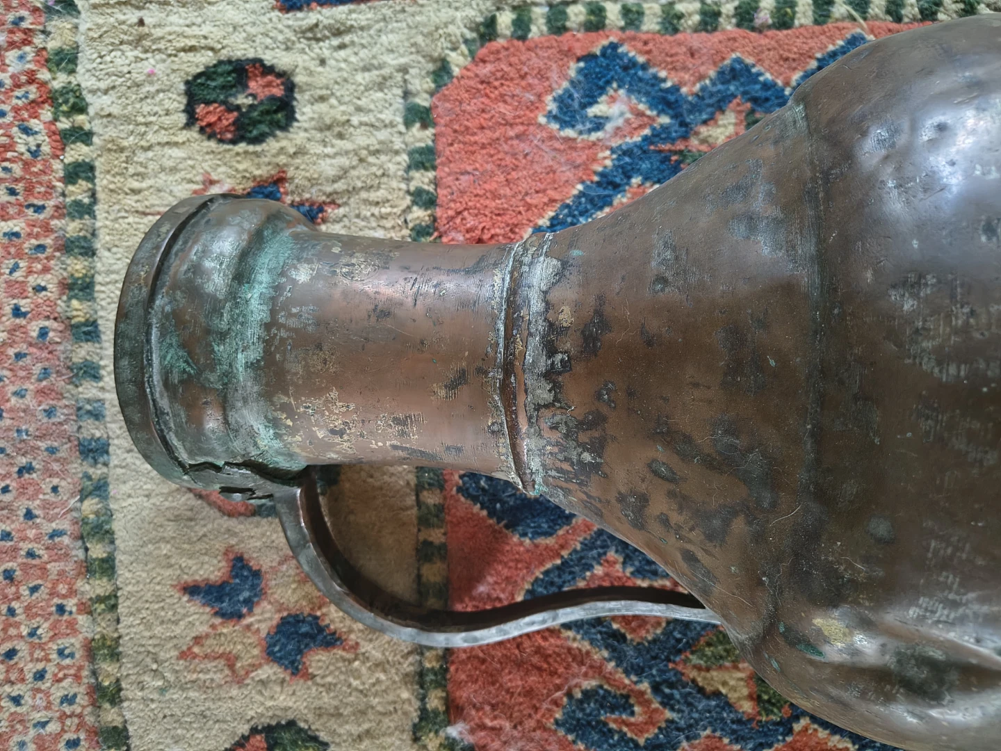 Antique Copper Pitcher with Handle - photo 3