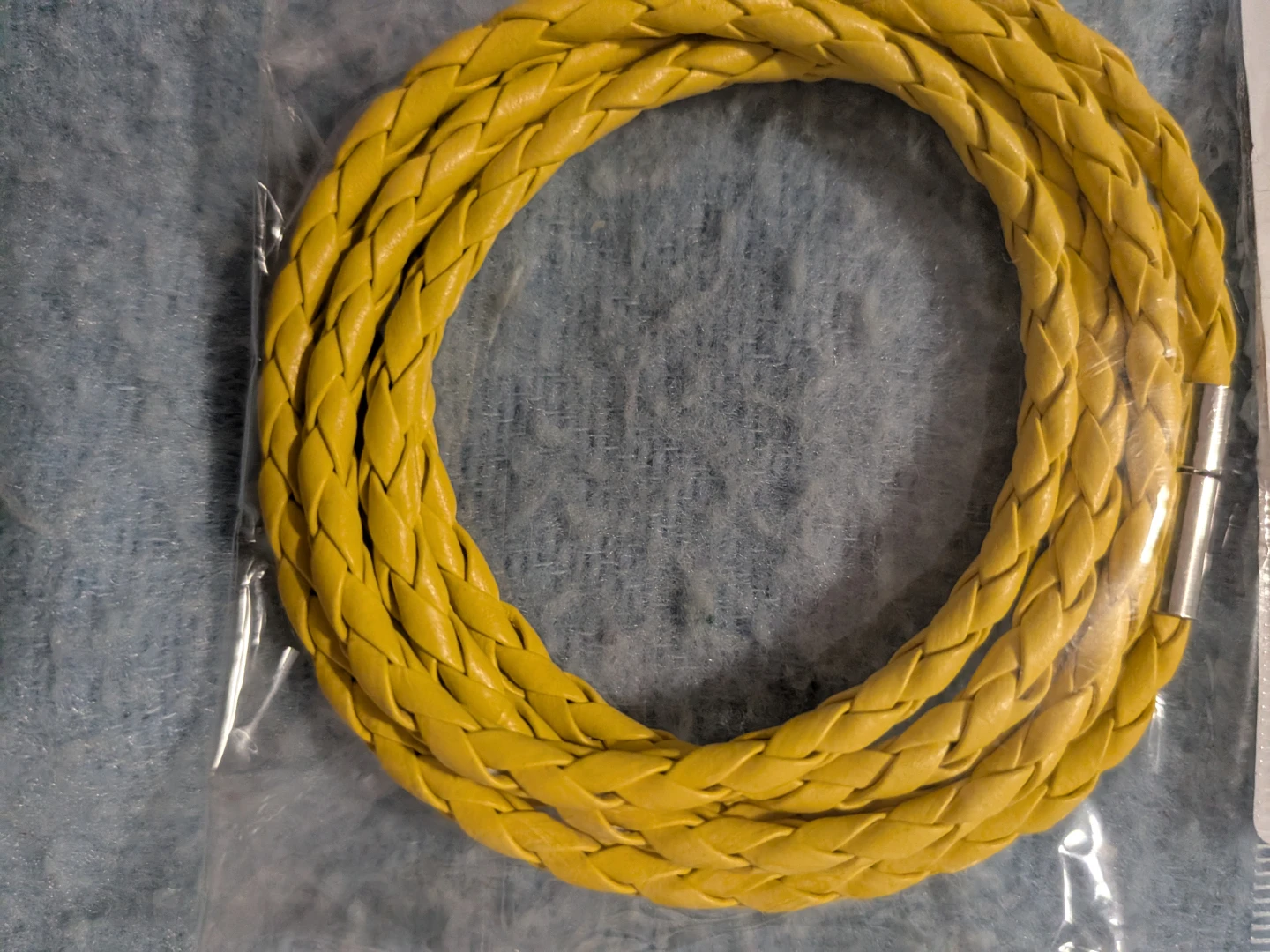 Free. Yellow Braided Leather Cord/ Bracelet. Hi. ⚽