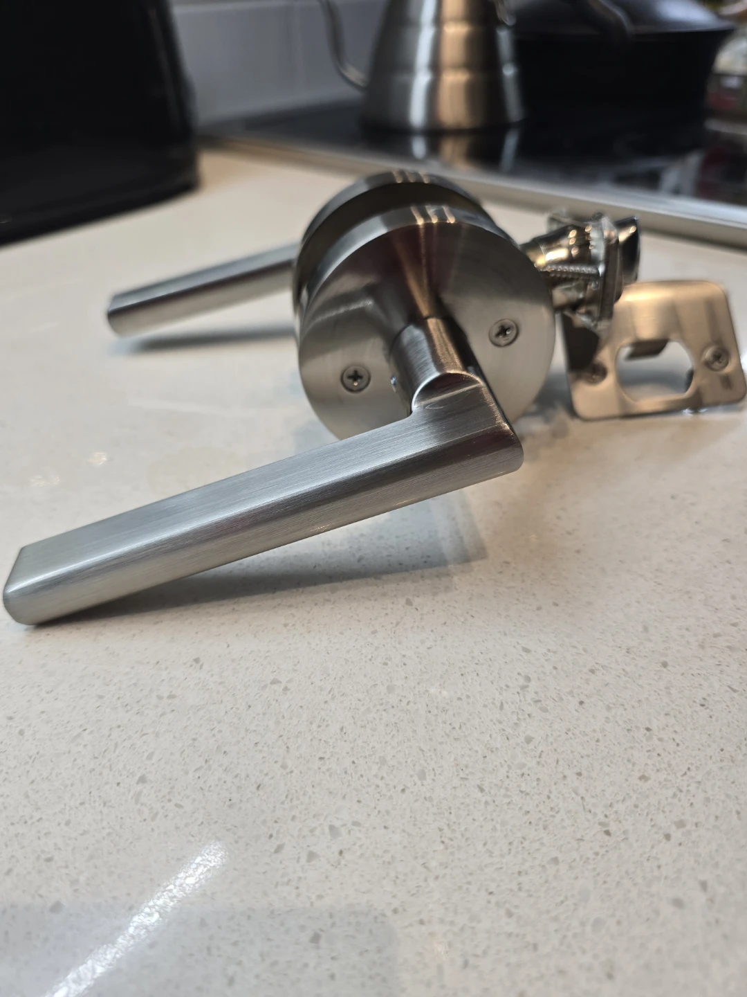 Brushed Nickel Lever Door Handle Set - photo 2