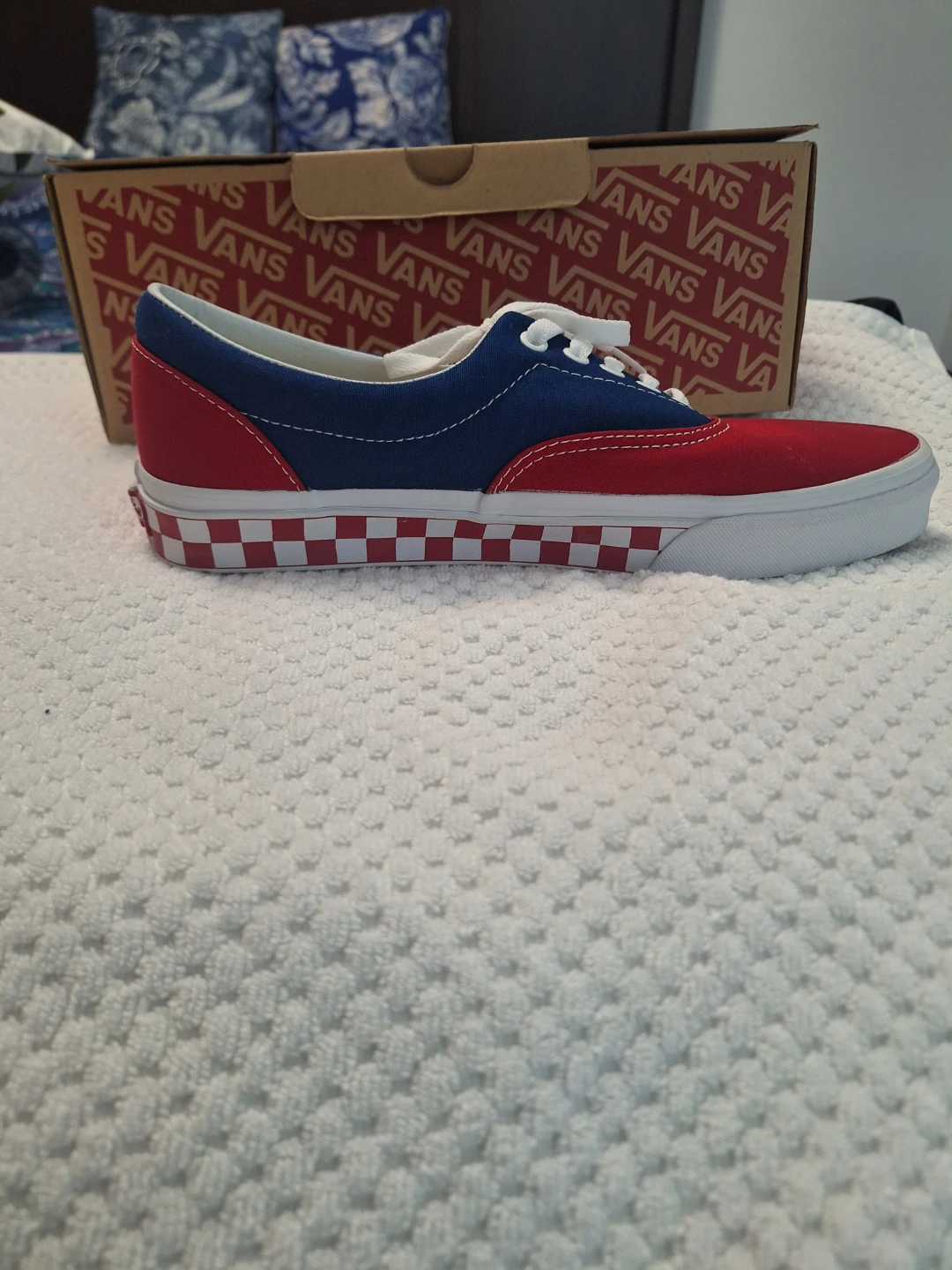 Croatia coloured Vans Era Red/Blue Checkerboard Sneakers - photo 3