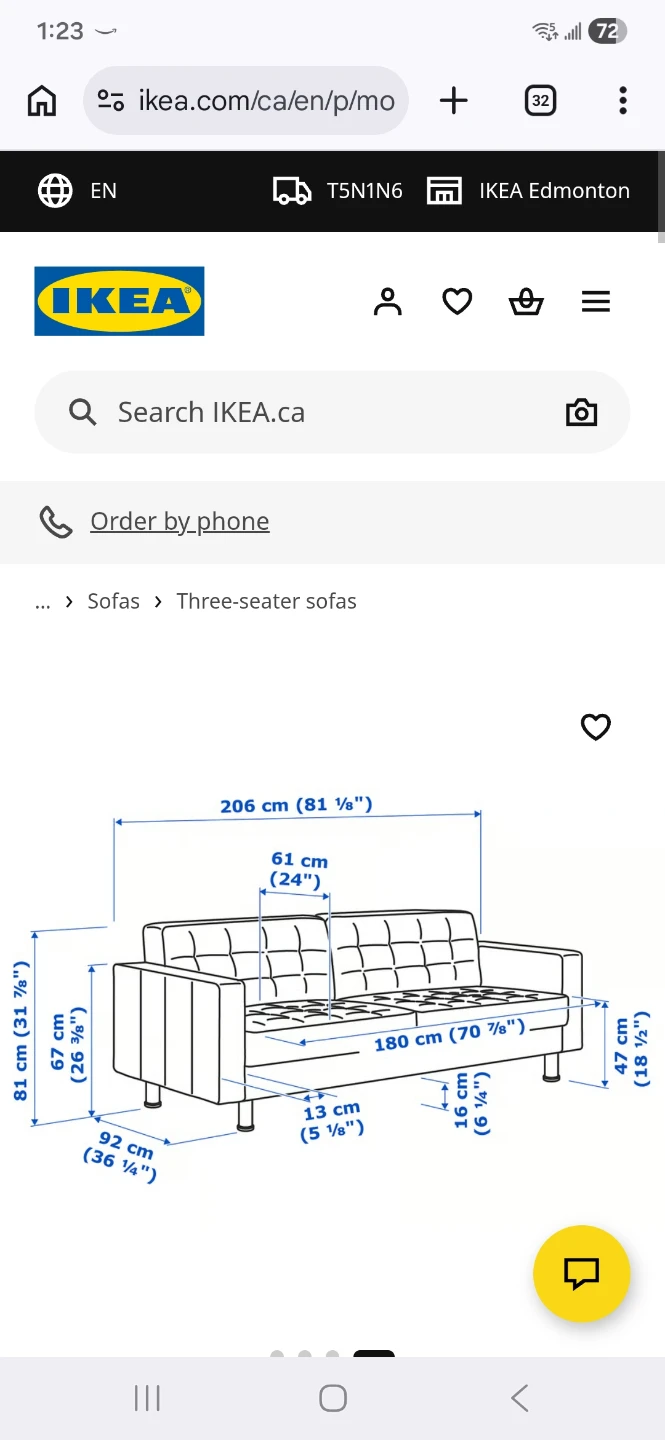 IKEA MORABO Three-Seater Sofa - Dark Blue - photo 4
