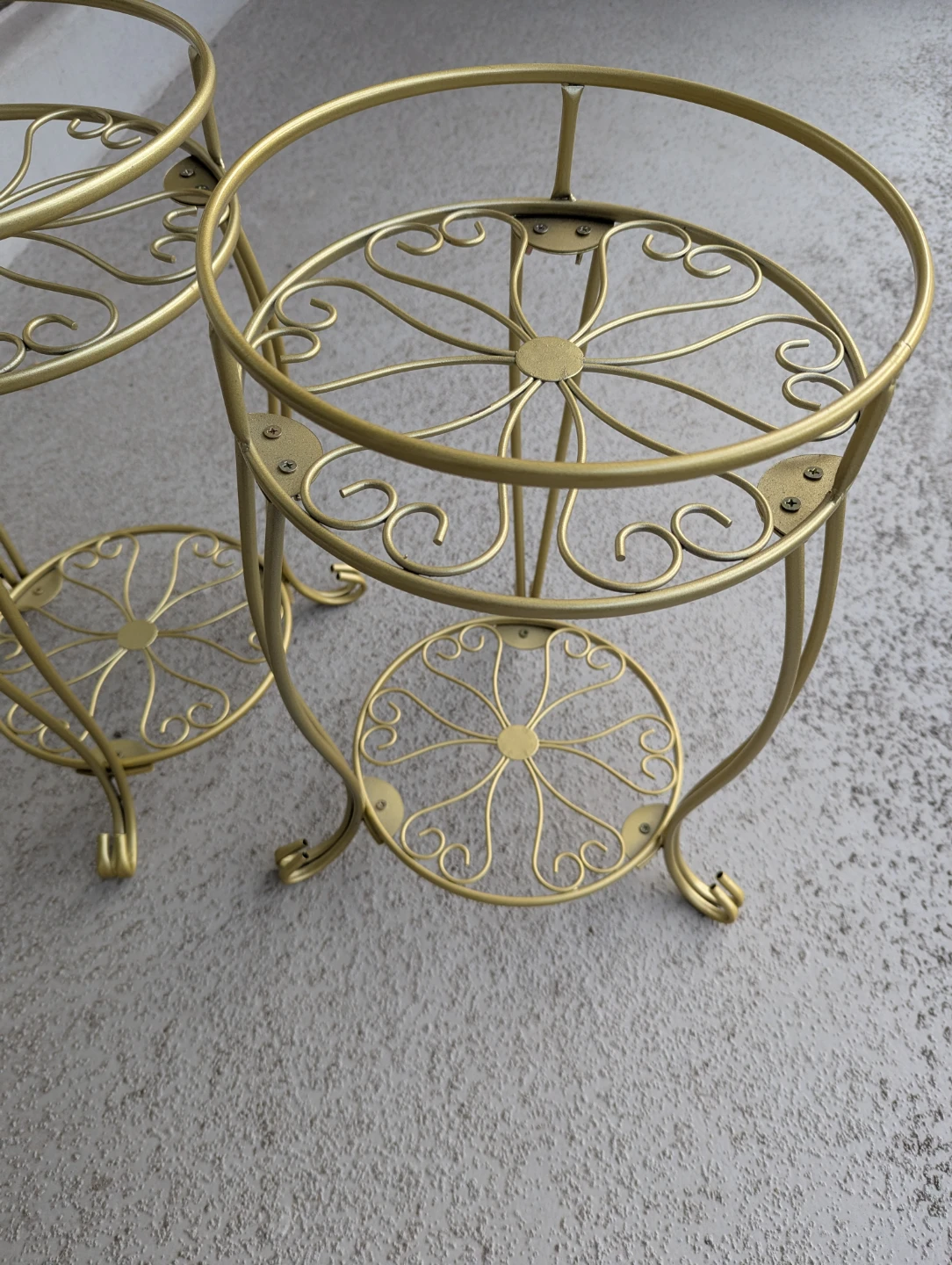 Gold Metal Plant Stand Set