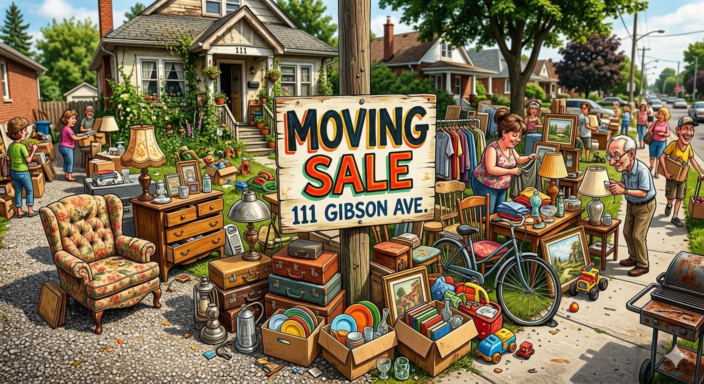 Moving Sale at 111 Gibson Ave