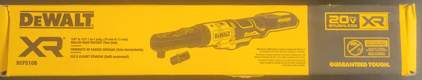 DEWALT 20V XR 3/8" & 1/2 " Sealed Head Ratchet