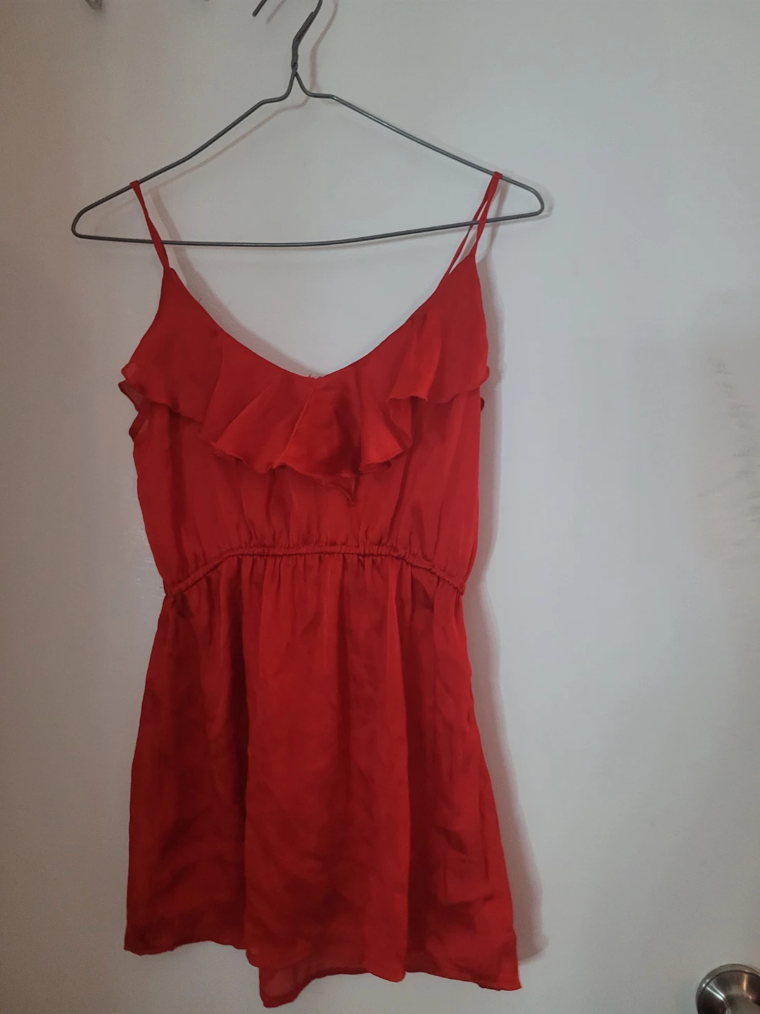 Red Ruffle Spaghetti Strap Dress - photo 2
