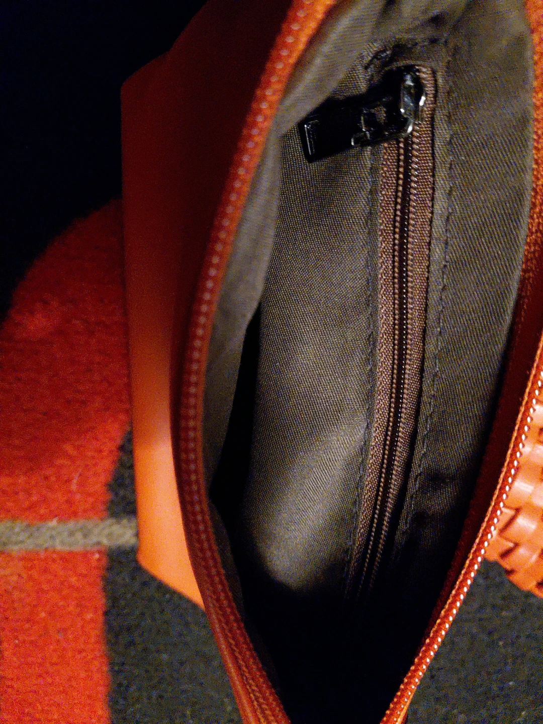 Orange Woven Handbag with Pouch - photo 2