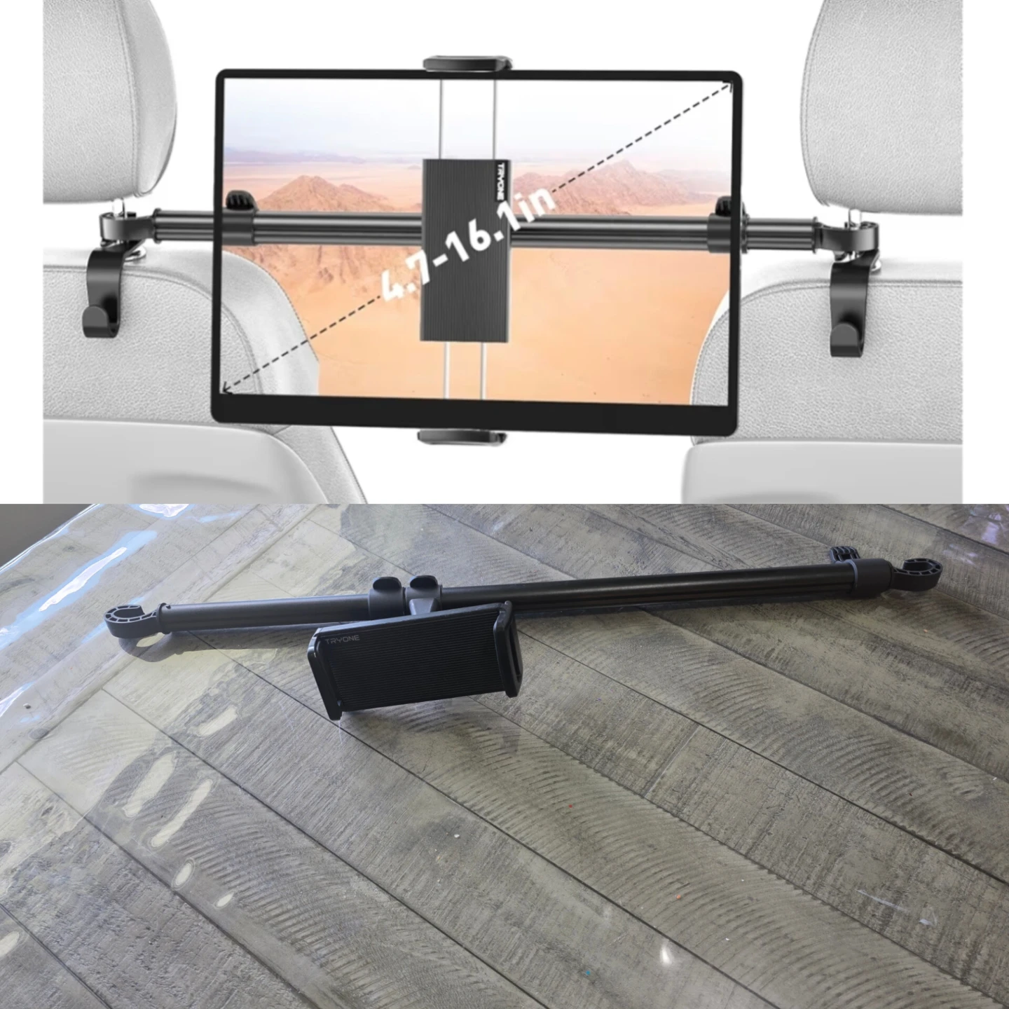 Tryone Car Headrest Tablet Holder / Phone Mount