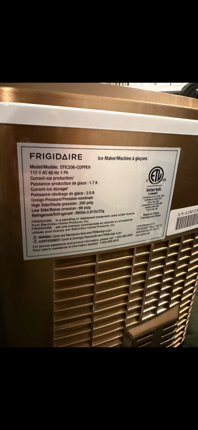 Frigidaire EFIC206-COPPER Ice Maker - photo 5