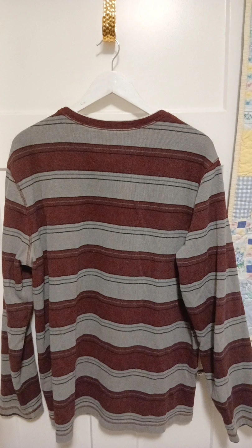 DENVER HAYES Striped Long Sleeve Henley Shirt - photo 2