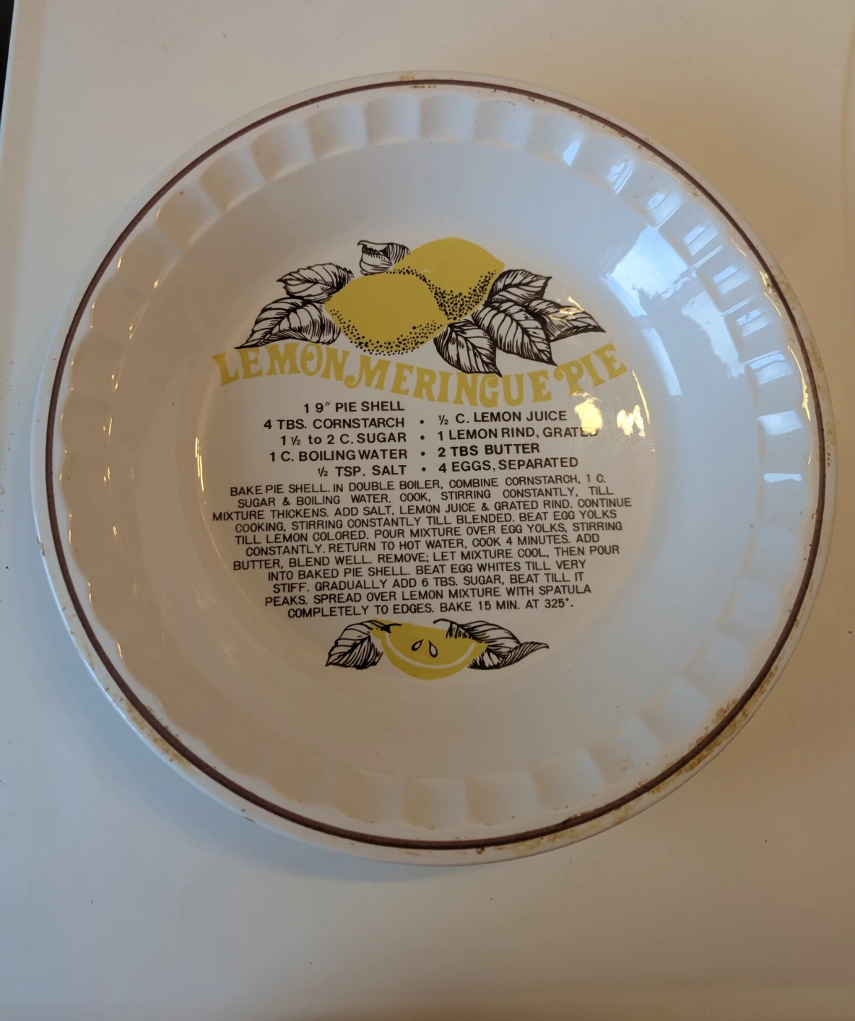 Vintage Pie Plate with Recipes - photo 2