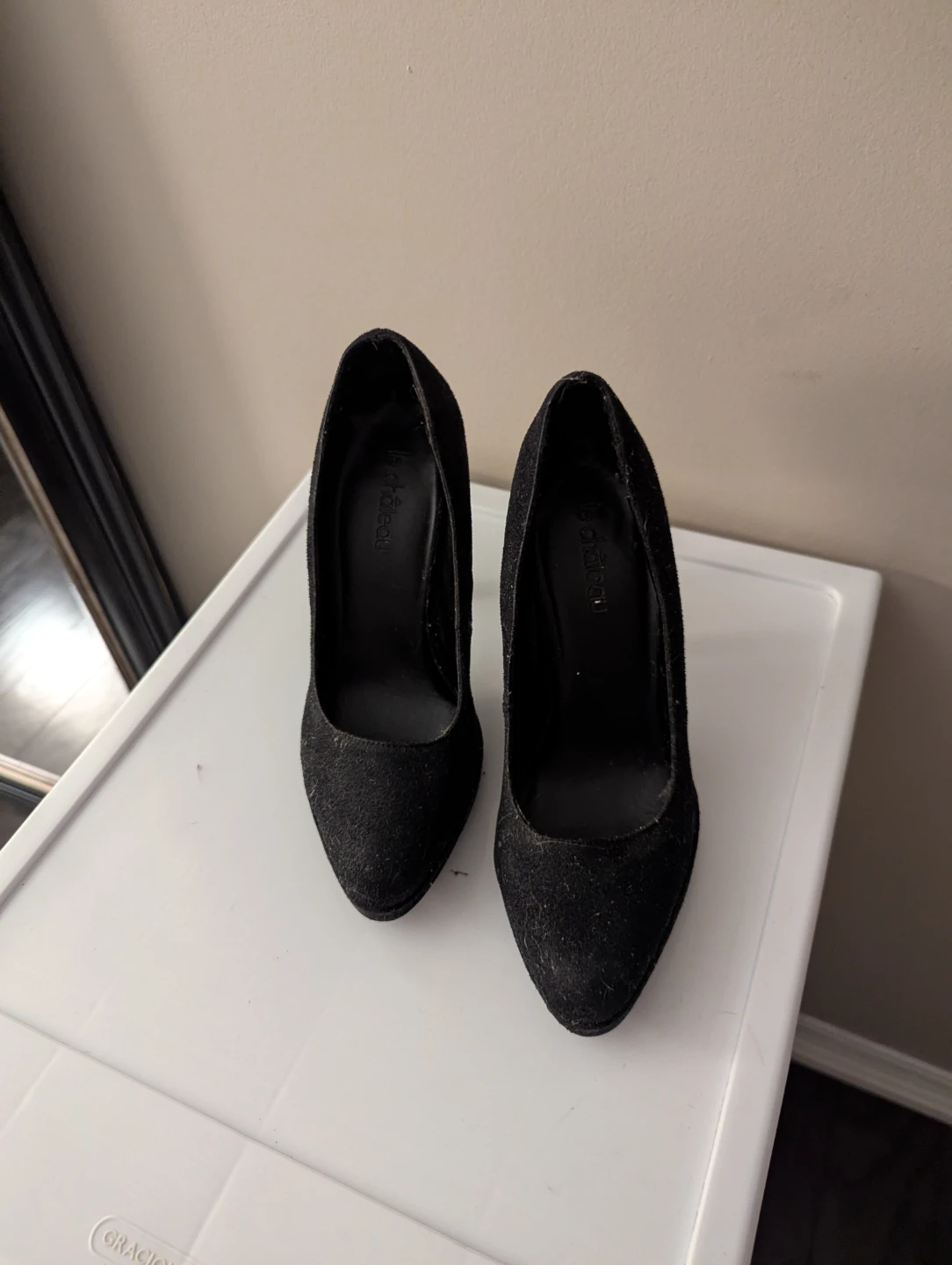 Black Suede High Heel Pumps